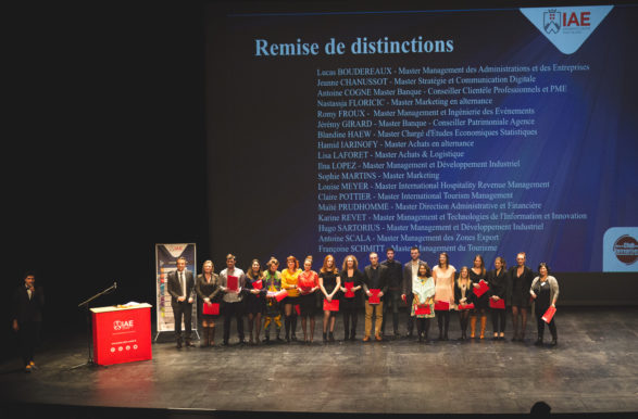 18 diplômés de Master de l’IAE Savoie Mont Blanc récompensés par une distinction spécifique du Club des Entreprises